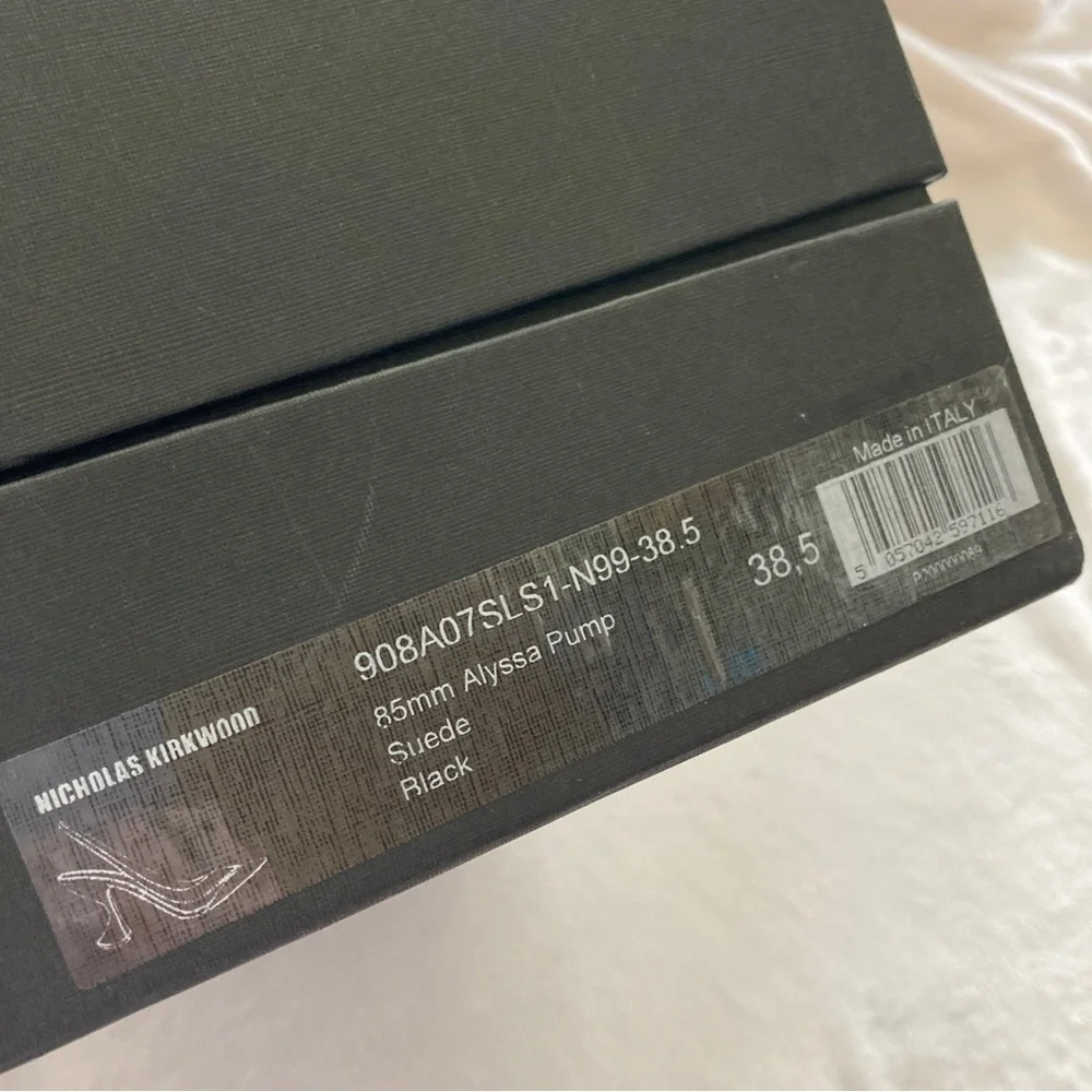 Nicholas Kirkwood Black Slingback Pumps Heels Cutout Clear 8.5 Formal NIB 🟡